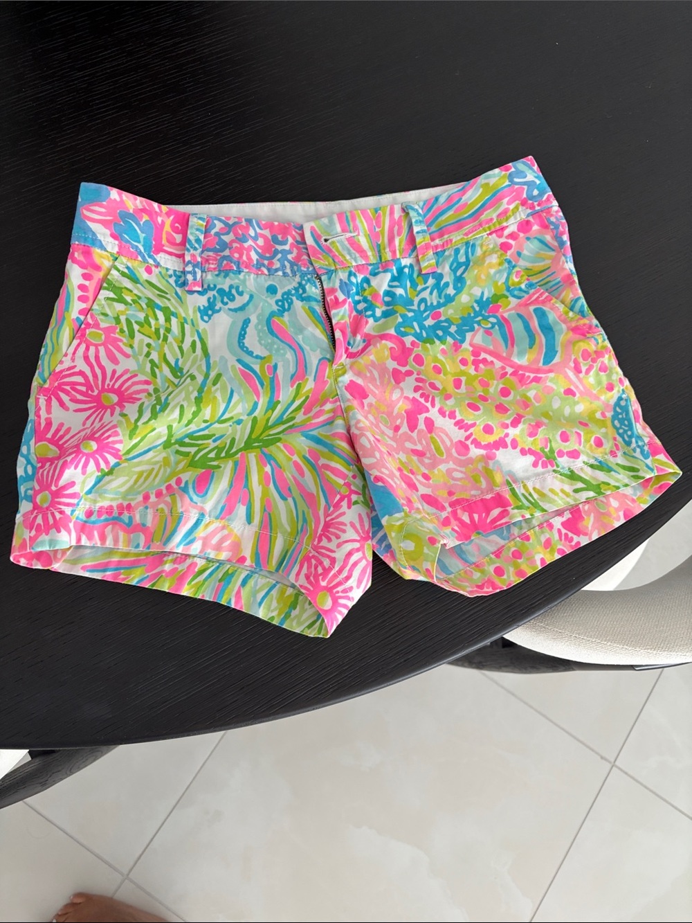 Lilly Pulitzer Bright Pink, Green & Blue Tropical Print Shorts